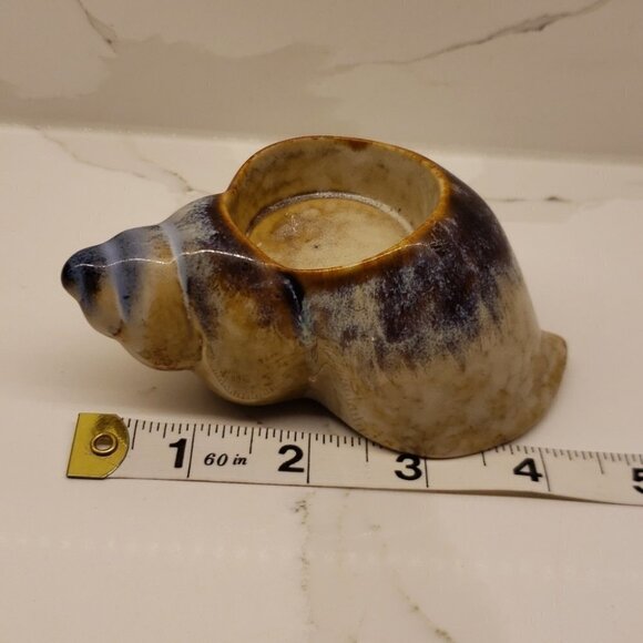 CERAMIC porcelain snail candle  tea light holder neutral tones 4"long - Picture 8 of 8